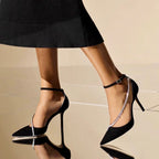 RHINESTONE CHAIN PUMPS