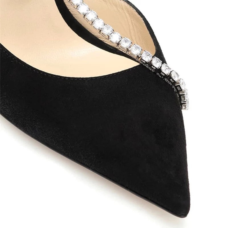 RHINESTONE CHAIN PUMPS