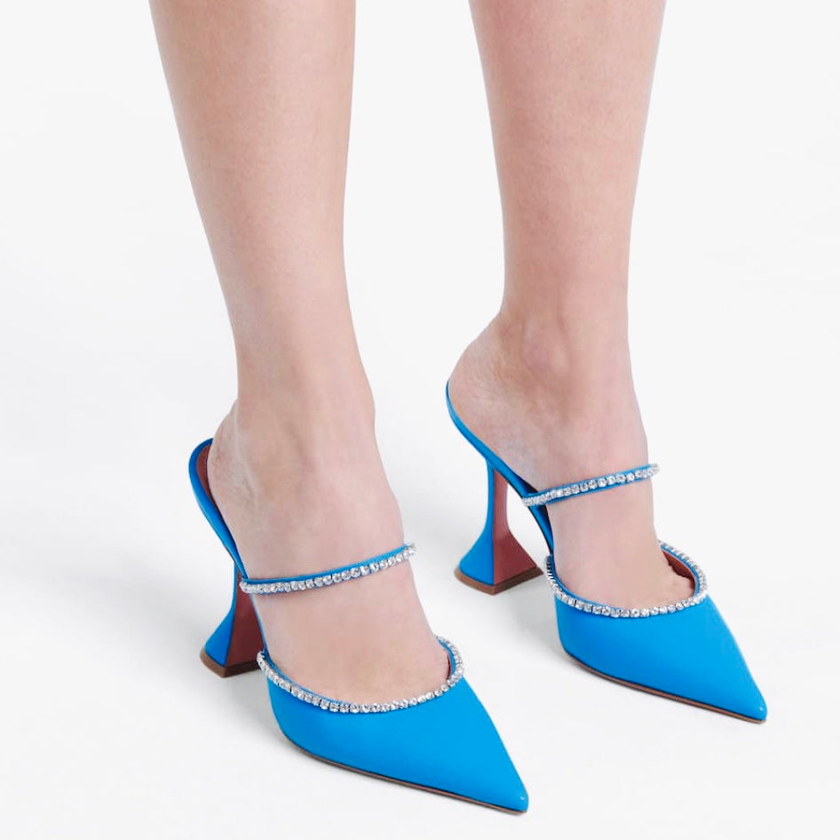 SATIN RHINESTONE SLINGBACKS