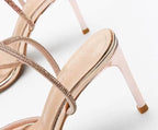 RHINESTONE CROSSOVER HEELS