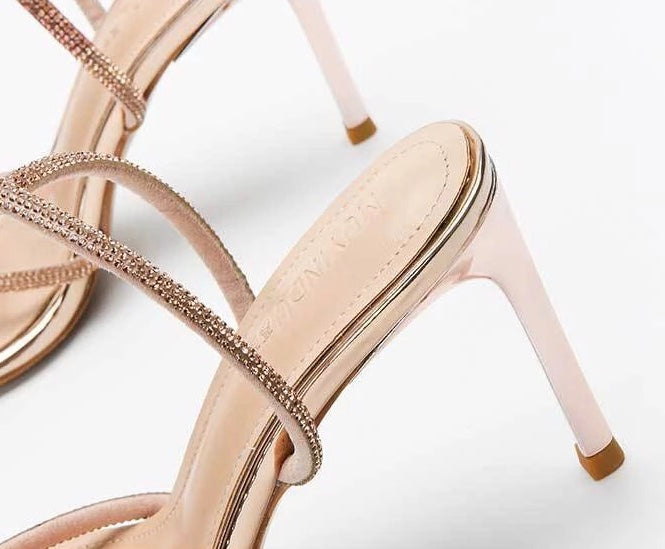 RHINESTONE CROSSOVER HEELS