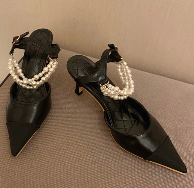 PEARL STRAP HEELS
