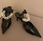Load image into Gallery viewer, PEARL STRAP HEELS
