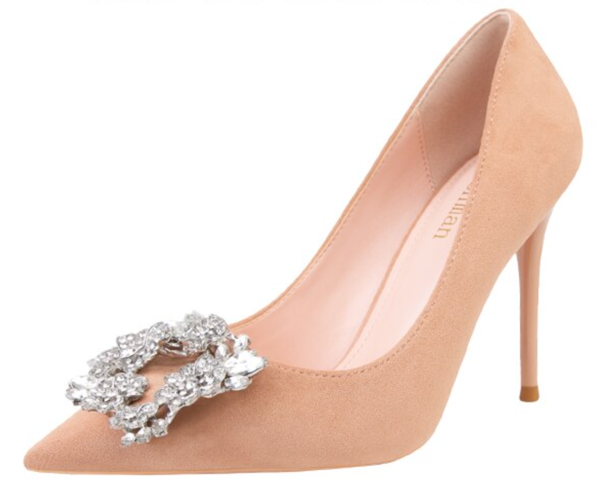 CRYSTAL BROOCH PUMPS