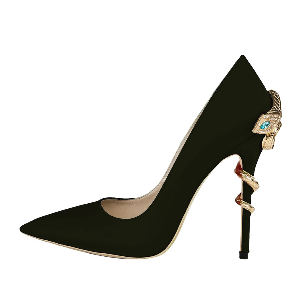 GOLD SNAKE VILLAIN PUMPS