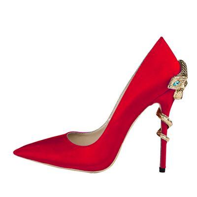 GOLD SNAKE VILLAIN PUMPS