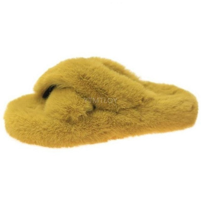 FAUX FUR CHUNKY SLIPPERS