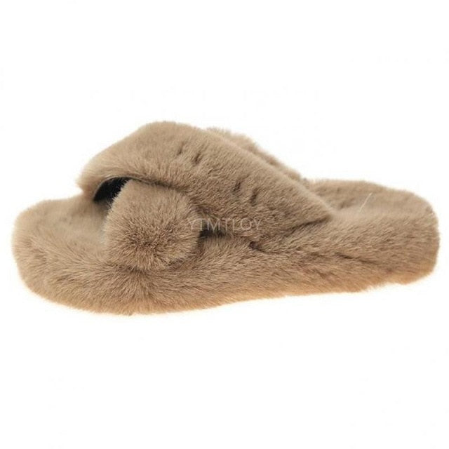 FAUX FUR CHUNKY SLIPPERS