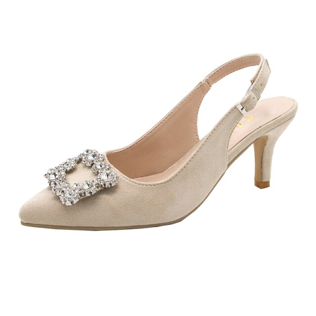 CRYSTAL BROOCH SLINGBACKS