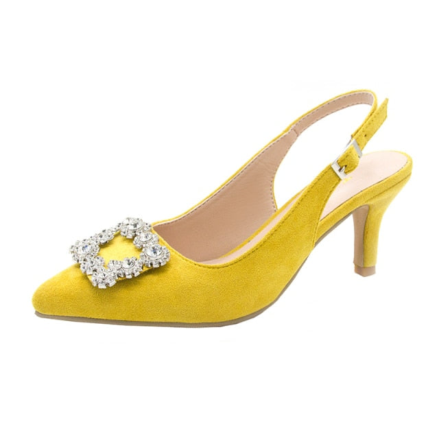 CRYSTAL BROOCH SLINGBACKS