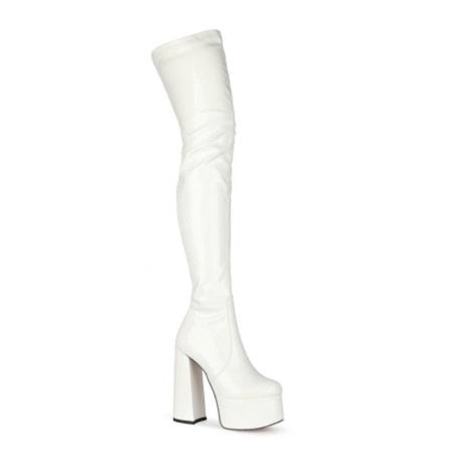 PATENT LEATHER OVER-THE-KNEE BOOTS