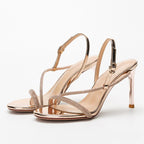 ASYMMETRICAL STRAP RHINESTONE STILETTOS