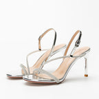 ASYMMETRICAL STRAP RHINESTONE STILETTOS