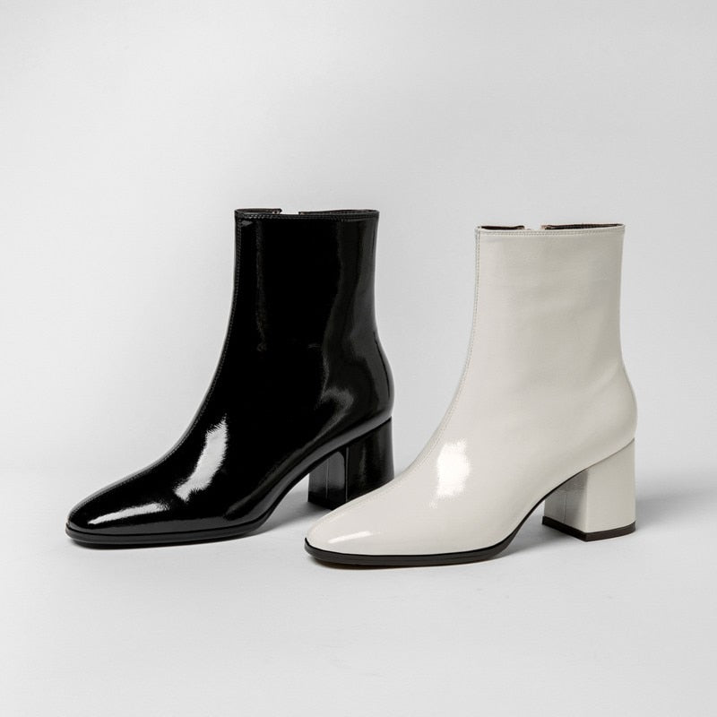 CLASSIC FAUX LEATHER ANKLE BOOTS