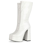 PLATFORM CALF HIGH BOOTS