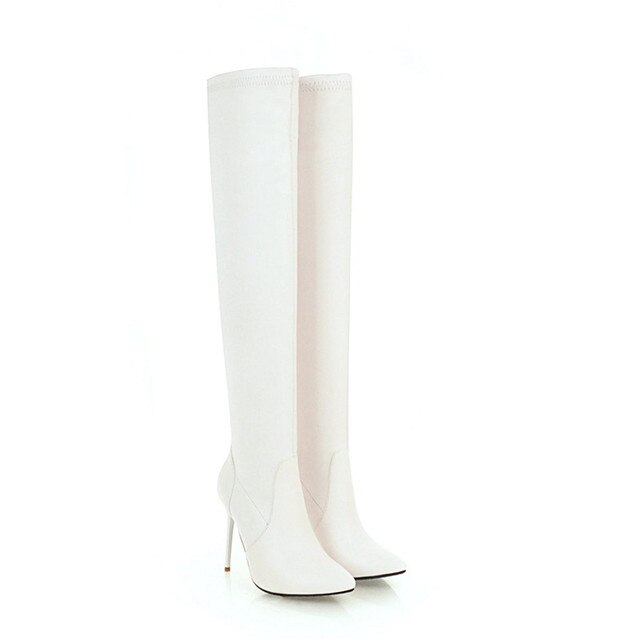 FAUX LEATHER OVER-THE-KNEE BOOTS