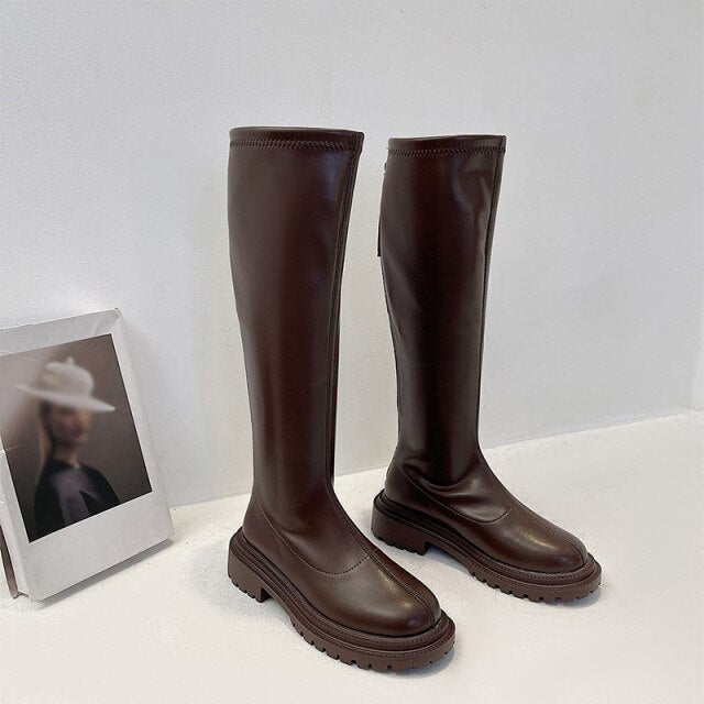 RAIN FAUX LEATHER BOOTS