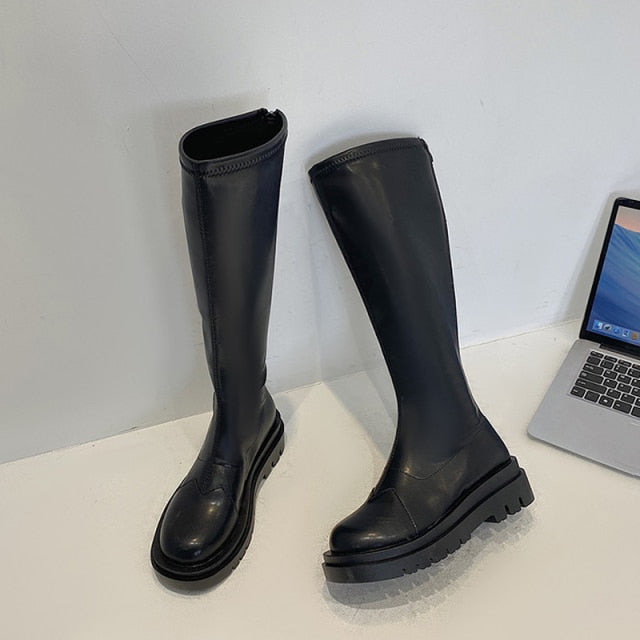 RAIN FAUX LEATHER BOOTS