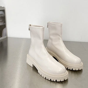 RAIN FAUX LEATHER BOOTS