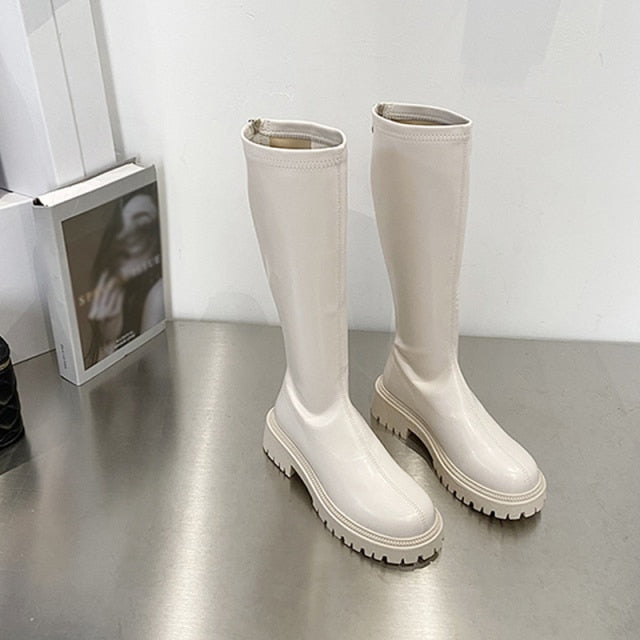 RAIN FAUX LEATHER BOOTS