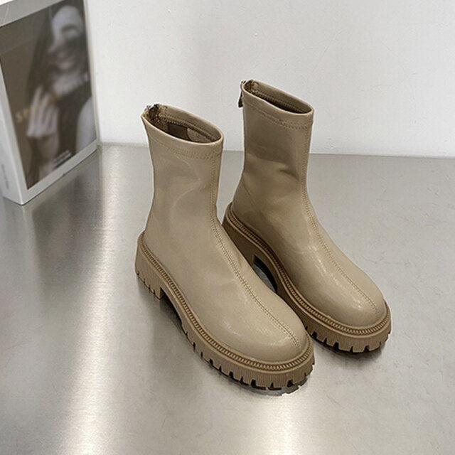 RAIN FAUX LEATHER BOOTS