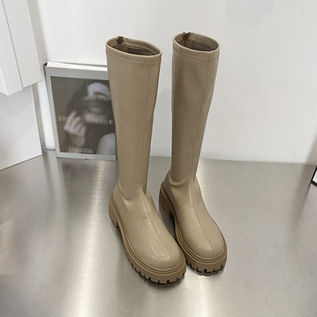 RAIN FAUX LEATHER BOOTS
