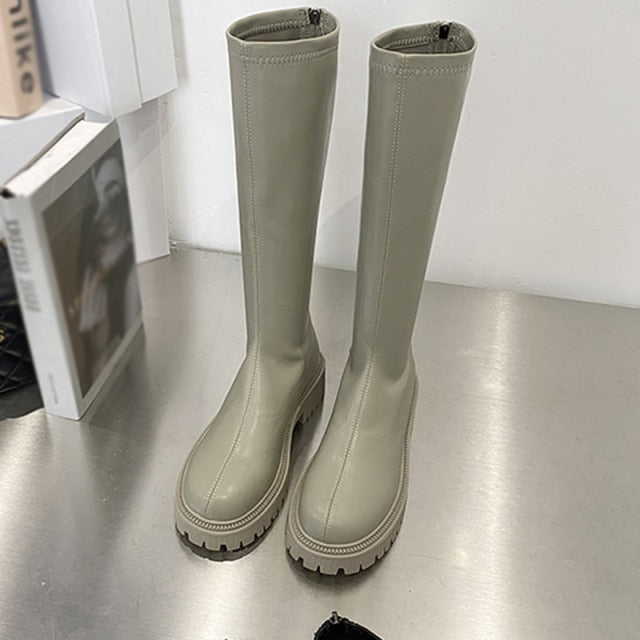 RAIN FAUX LEATHER BOOTS