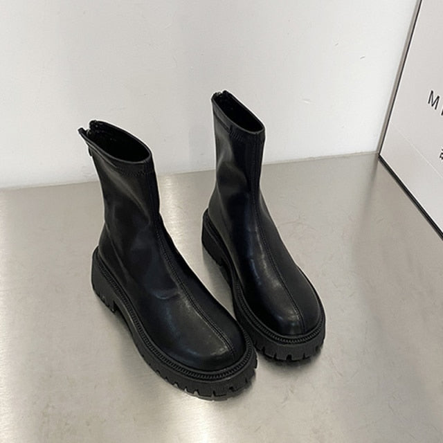 RAIN FAUX LEATHER BOOTS