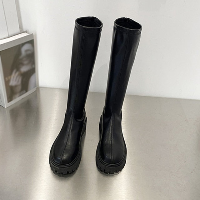 RAIN FAUX LEATHER BOOTS
