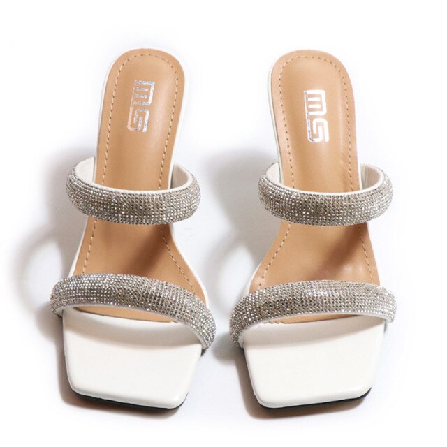 RHINESTONE DOUBLE STRAP HEELS