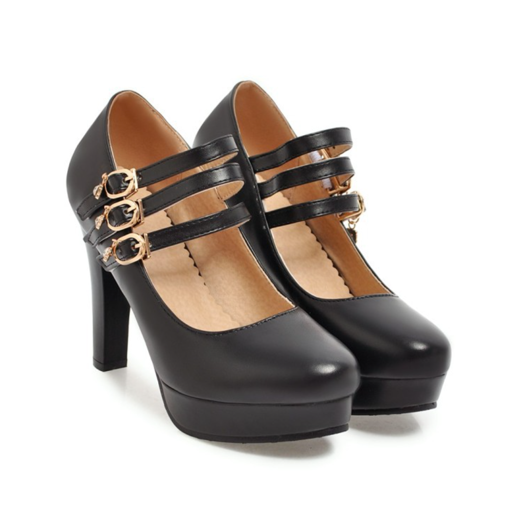 TRIPLE STRAP MARY JANE PLATFORMS